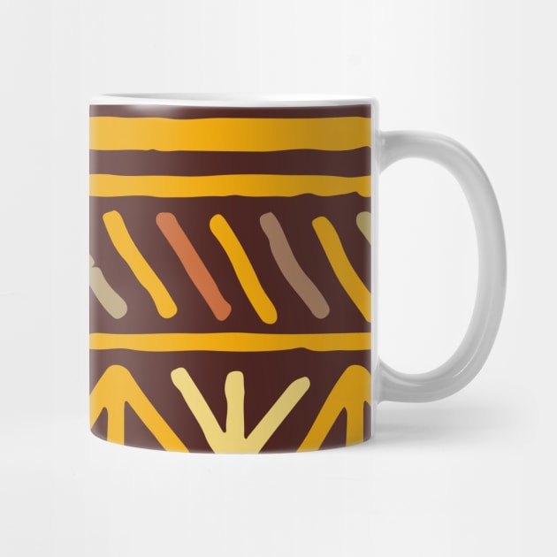 Orange brown Aztec Pattern Indian Mexican Tribal by jodotodesign